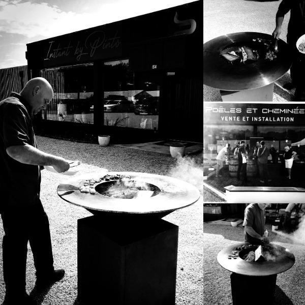 Barbecue céramique kamado Yakiniku et brasero Vulcanus en showroom à Dracy-le-Fort, près de Chalon-sur-Saône