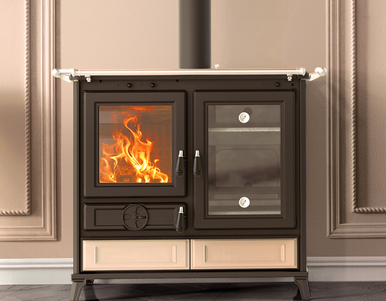 Cuisinière à bois ThermoRossi Margherita en showroom à Dracy-le-Fort, près de Chalon-sur-Saône