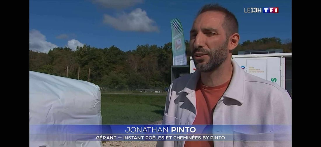 Jonathan Pinto au journal de 13h de TF1 pour le distributeur de granulés